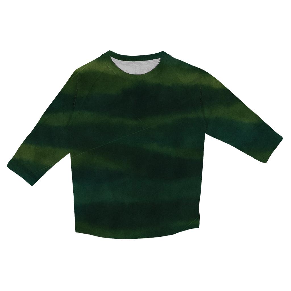 Overdye Forest Ripple Panel fashion 3/4 sleeve shirts