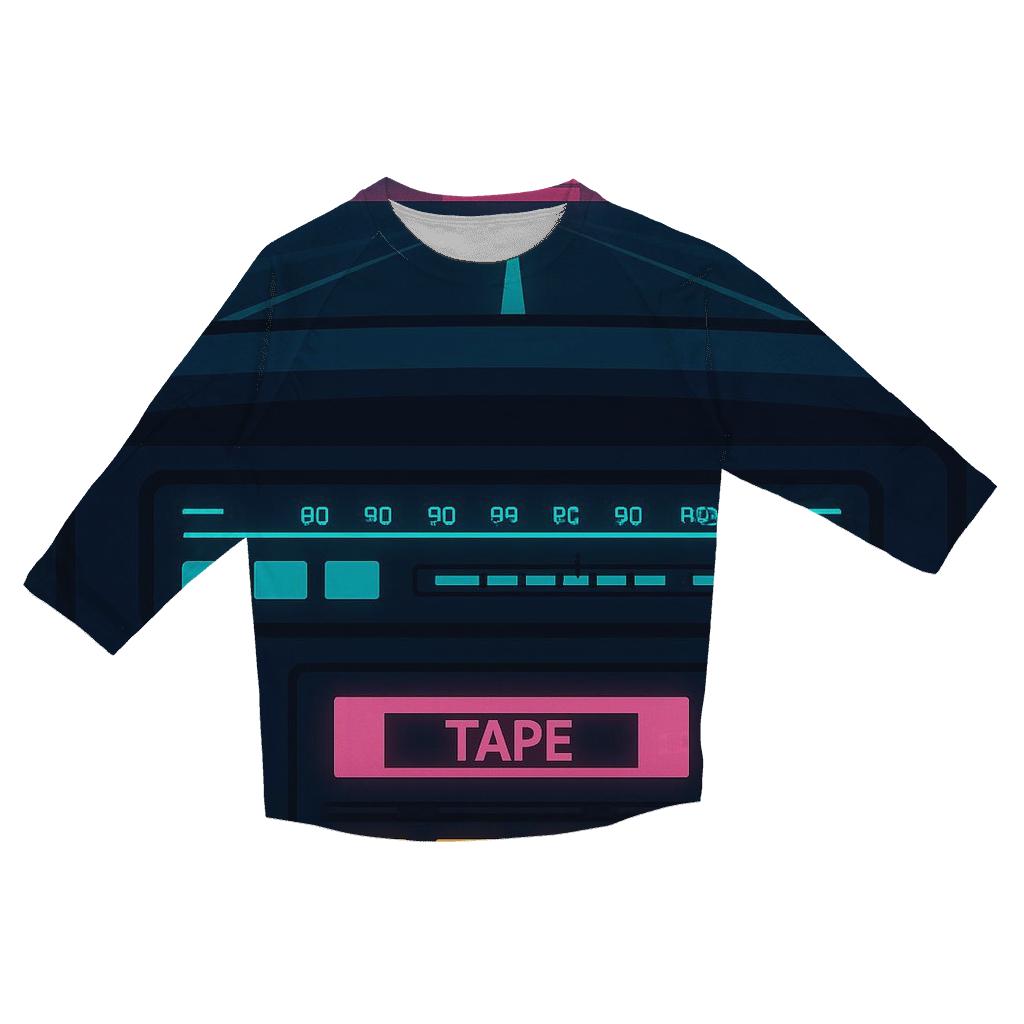 Neon Night Drive Radio stylish quarter sleeve tops