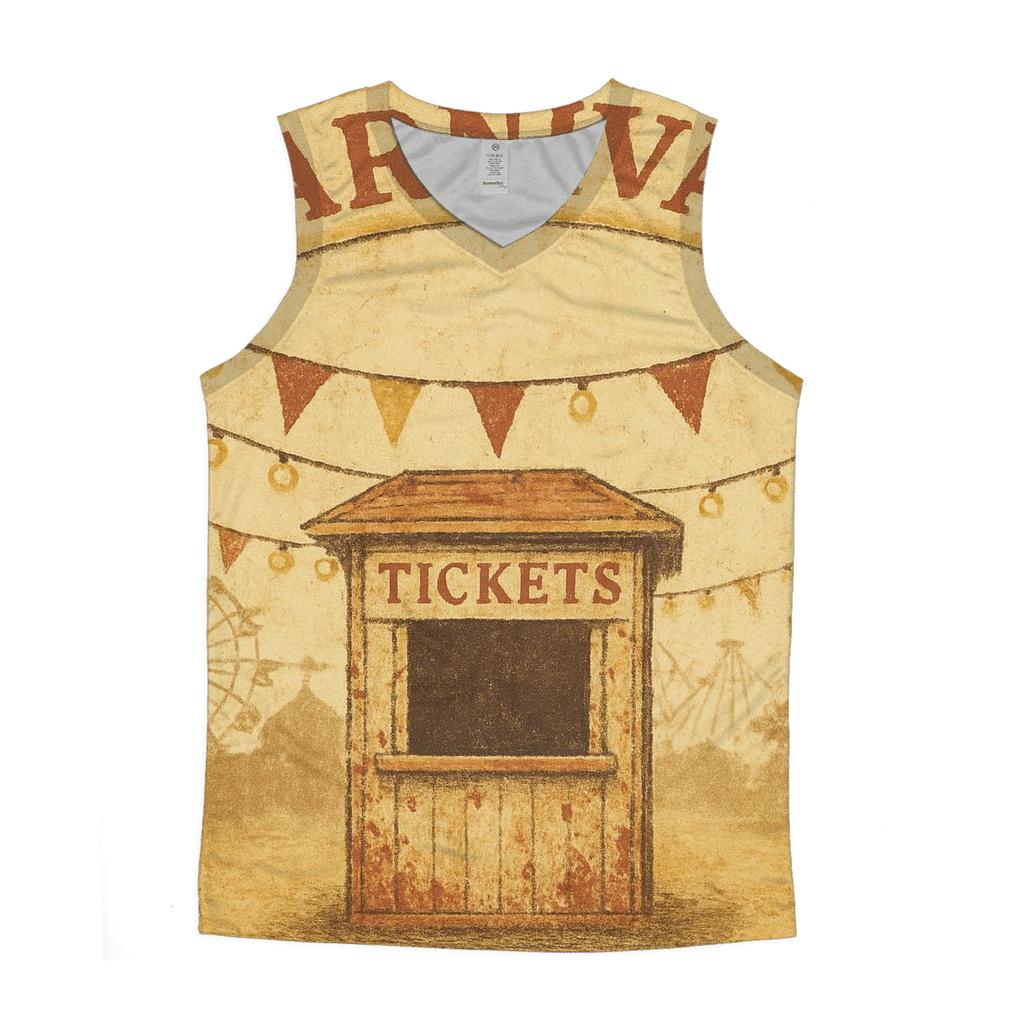 Retro Carnival Ticket Booth Poster stylish racerback tanks