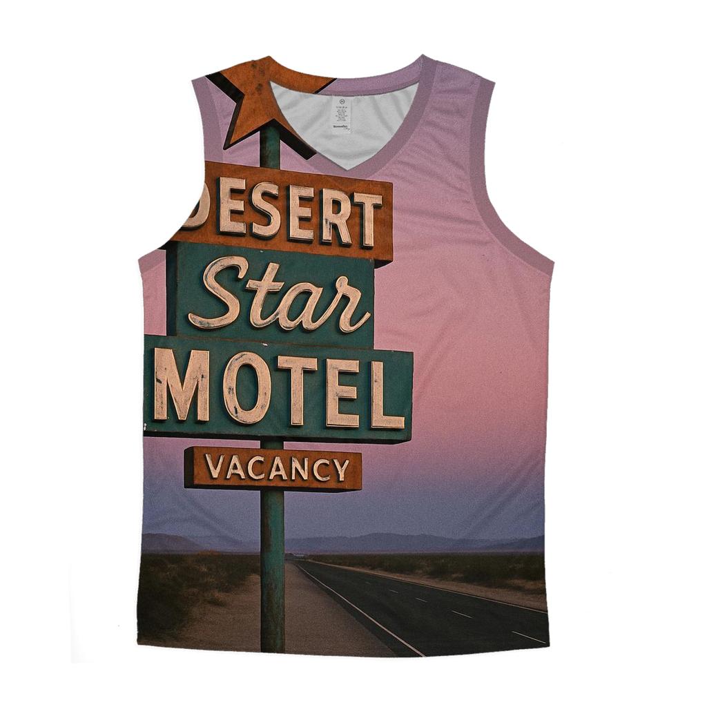 Faded 70s Roadside Motel Sign cotton sleeveless tops