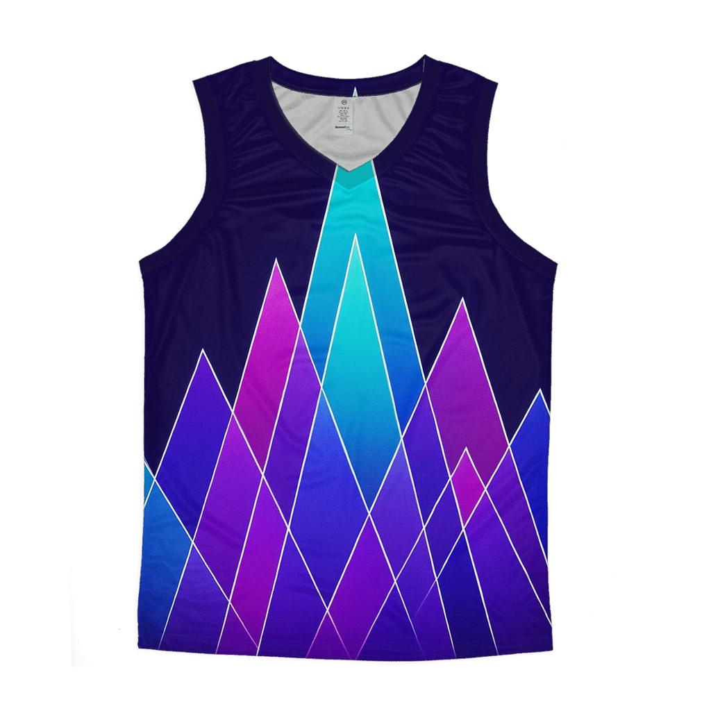 Laser Triangle Aurora personalized athletic tanks