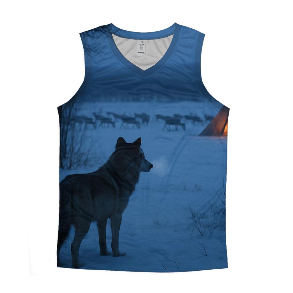 Traditional Sami Reindeer Vigil cotton sleeveless tops