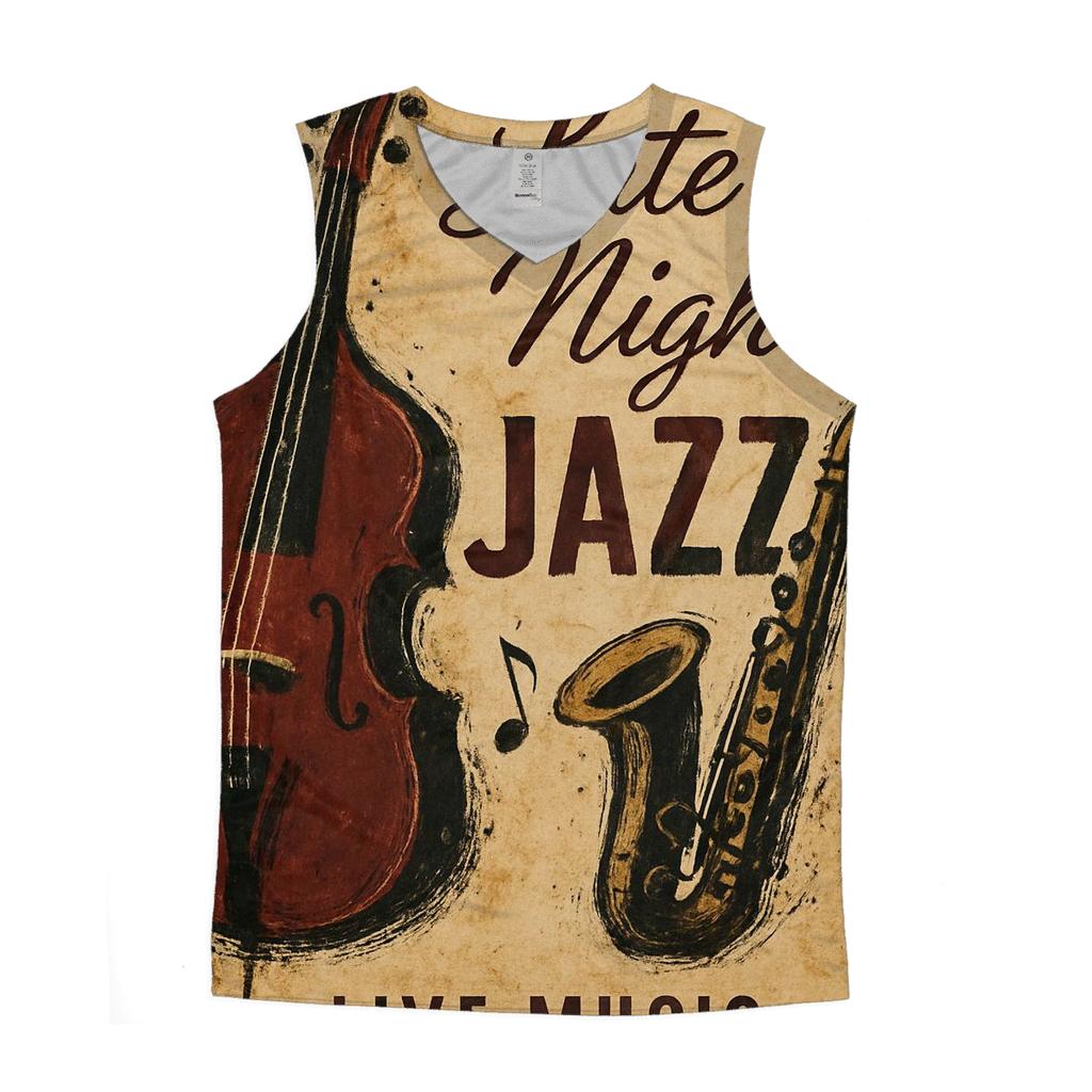 Vintage Coffeehouse Jazz Poster custom tank tops