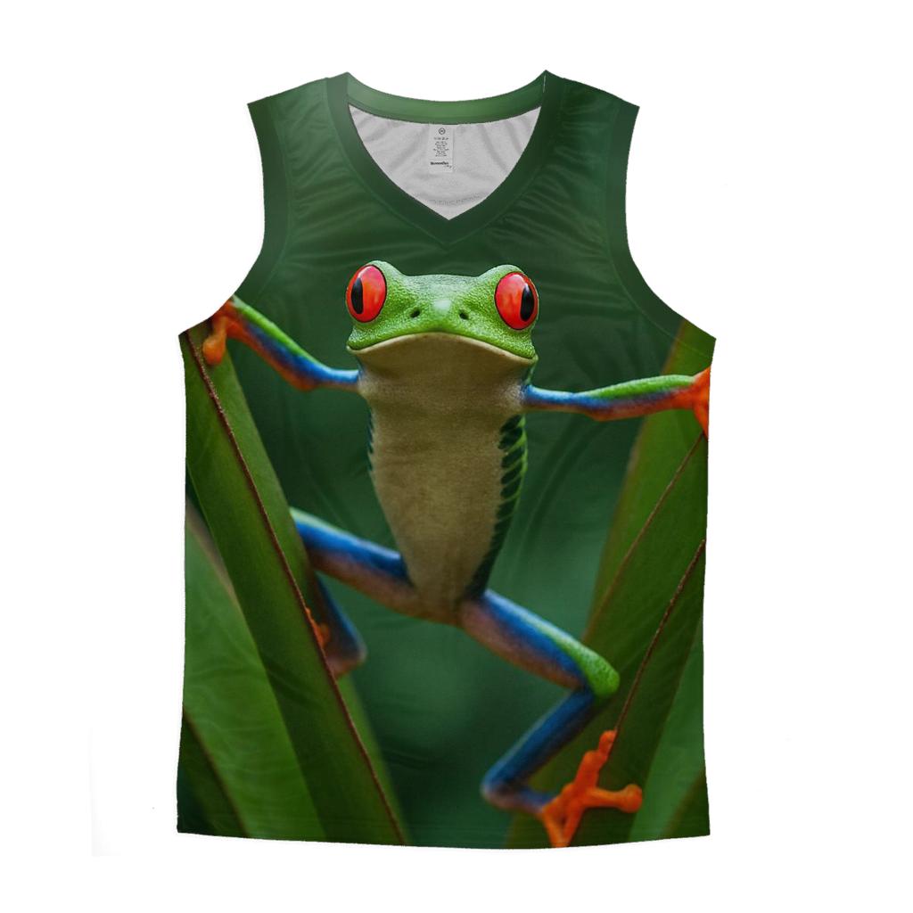Rainforest Canopy Glide Red Eyed Tree Frog cotton sleeveless tops