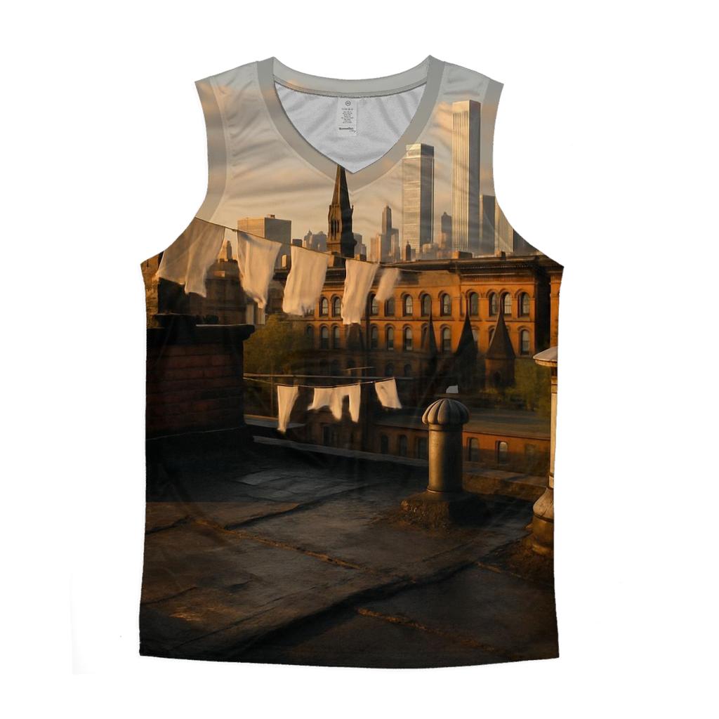 Harlem Rooftops Toward Uptown Skyline stylish racerback tanks