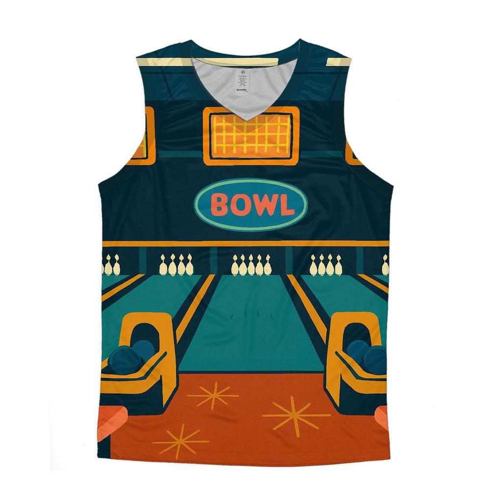 Retro Bowling Lane Nights personalized athletic tanks