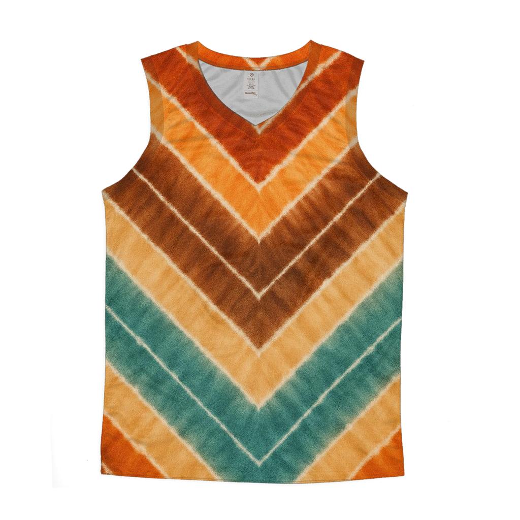 Chevron Canyon Fold Rhythm cotton sleeveless tops