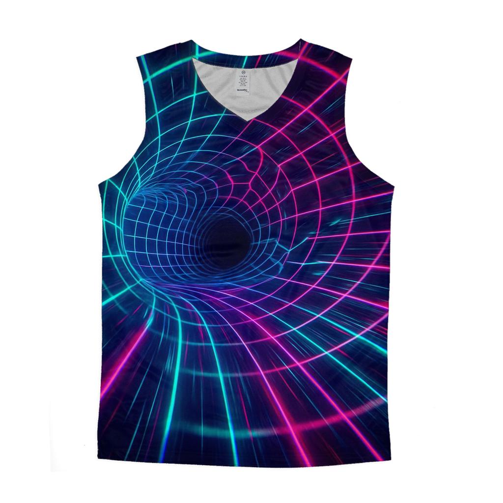 Time Warp Grid Corridor trendy fitted tank tops