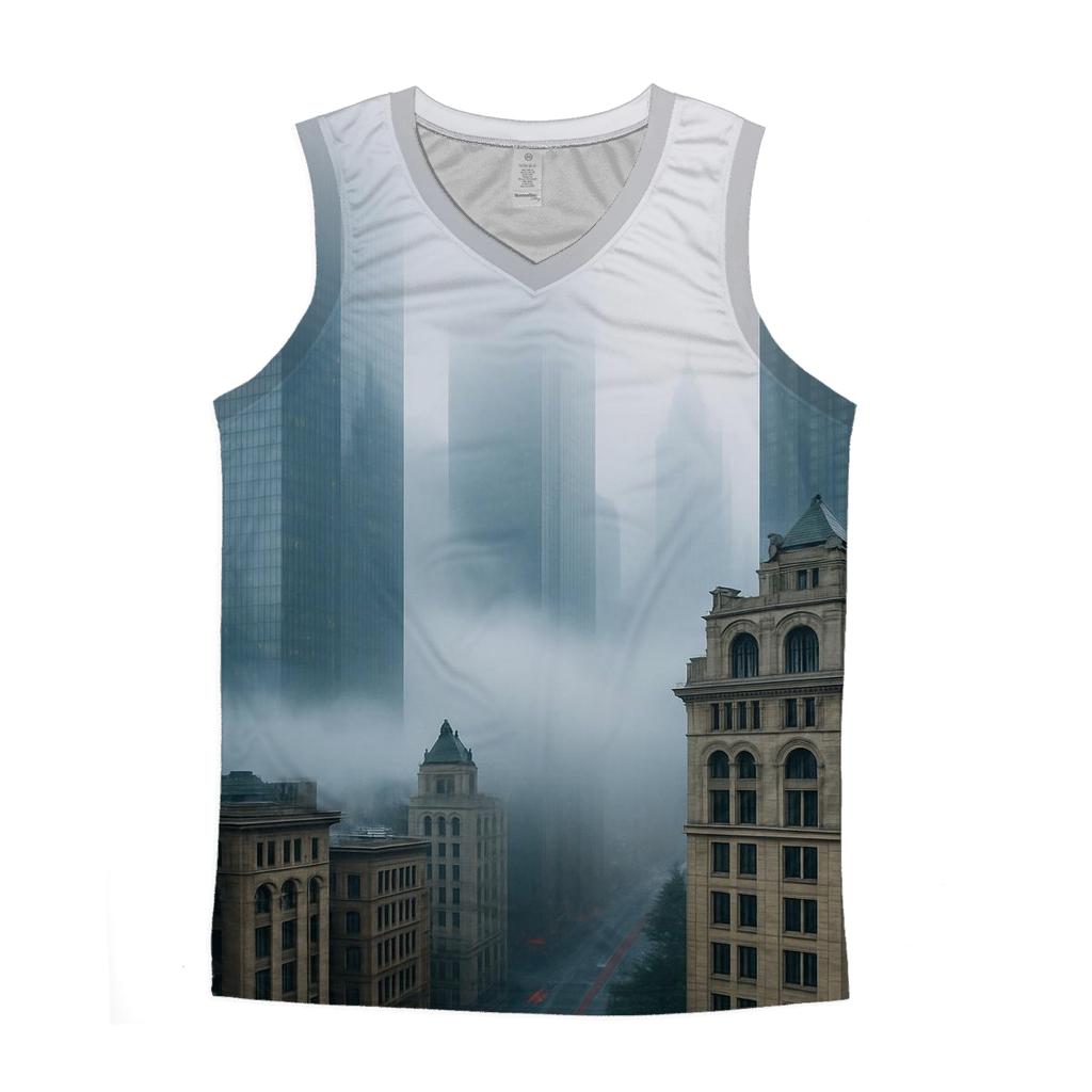 Fog Rolling Over The Financial District designer workout tanks