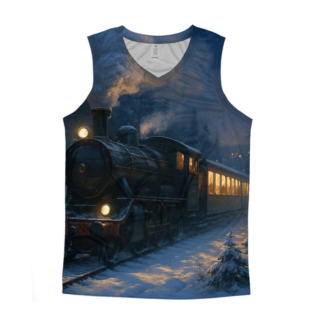 Christmas Train Through The Pine Forest stylish racerback tanks