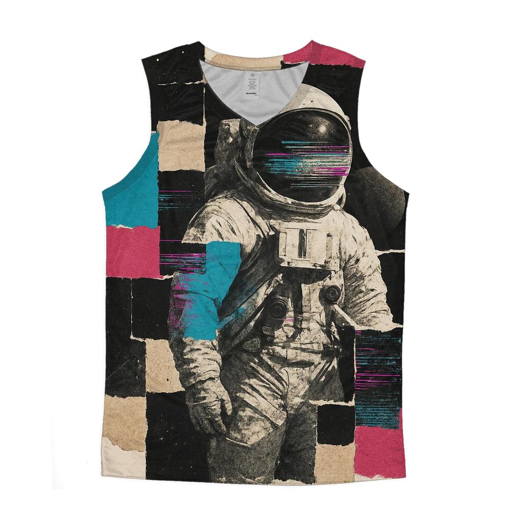 Cosmic Glitch Collage Poster casual summer tank tops