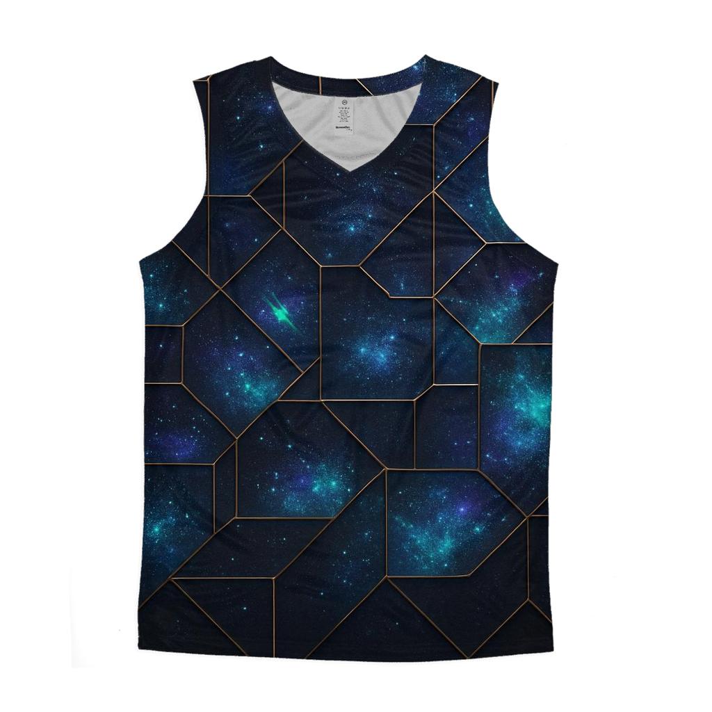Charcoal Galaxy Grid custom tank tops