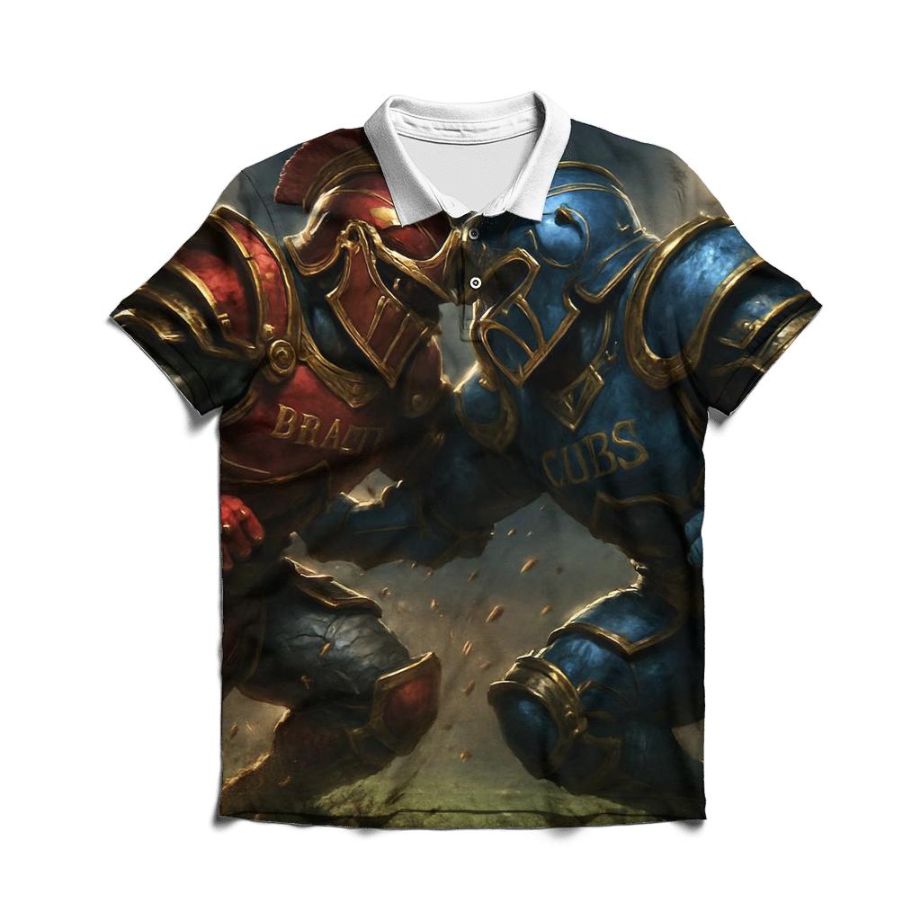 Gridiron Thunder Clash Braves And Cubs designer slim fit polos