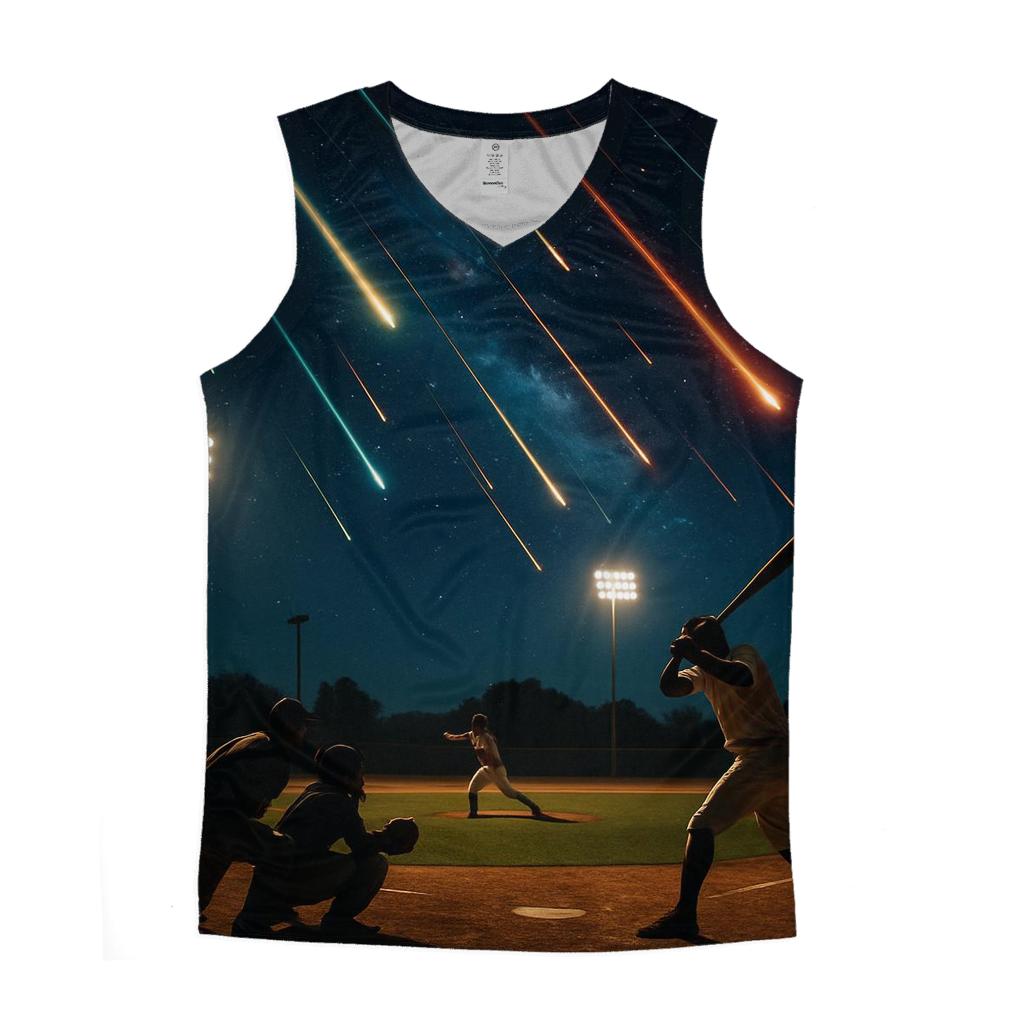 Meteor Shower Baseball Night casual summer tank tops