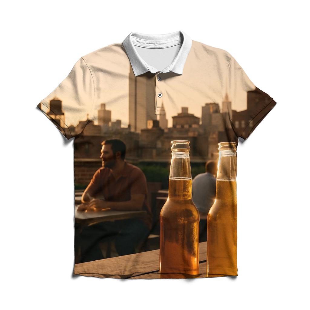 Summer Rooftop Bar With Midtown Skyline custom polo shirts