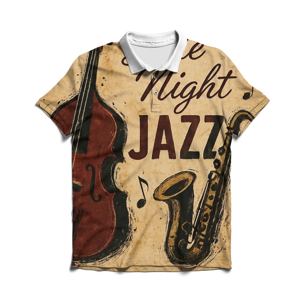 Vintage Coffeehouse Jazz Poster casual sports polo shirts