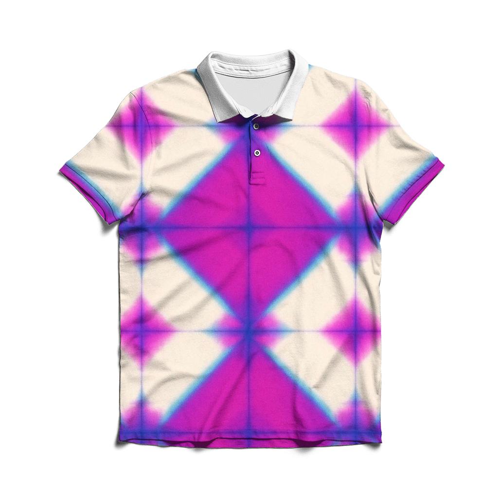 Neon Itajime Grid Glow stylish collar polo tees