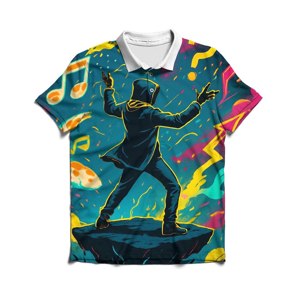 Neon Chaos Conductor embroidered polo tops