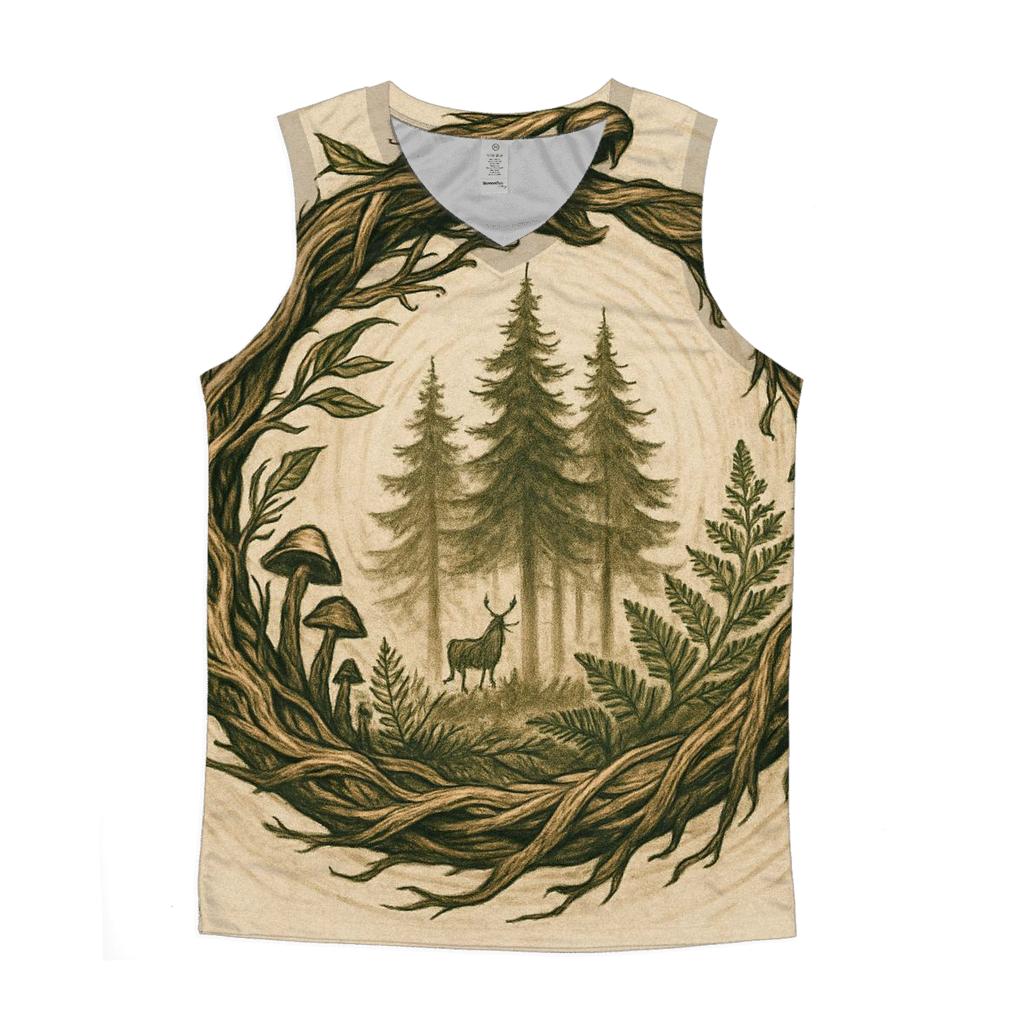 Forest Spirit Ouroboros graphic print tank tops