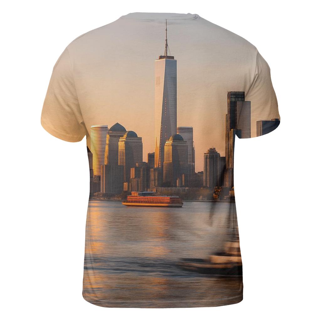 Harbor Dawn Over Lower Manhattan custom all-over print shirts