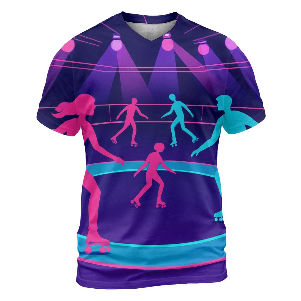 Neon Roller Rink Echo artistic all-over print tops
