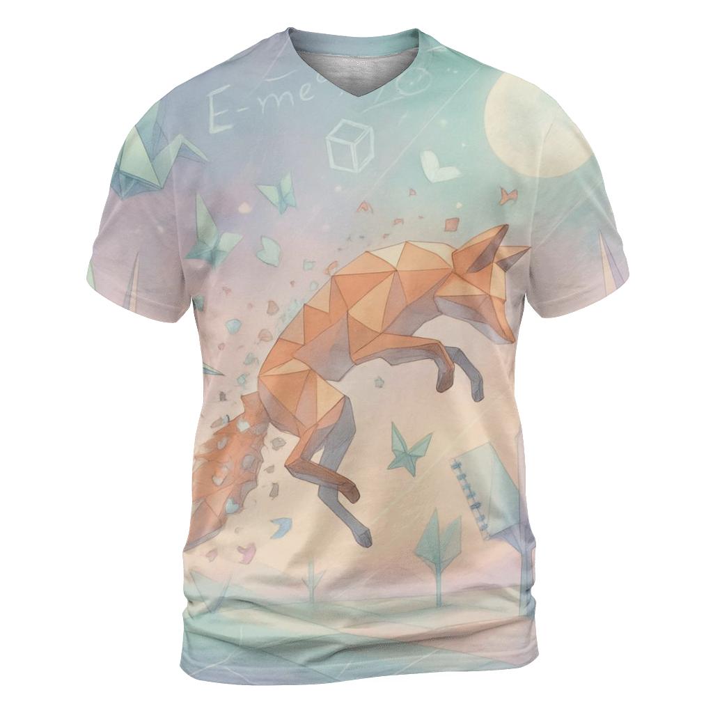 Quantum Origami Forest creative print fashion shirts