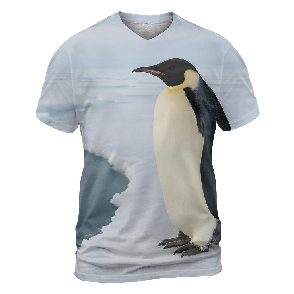 Sea Ice Sentinel Emperor Penguin trendy printed shirt styles