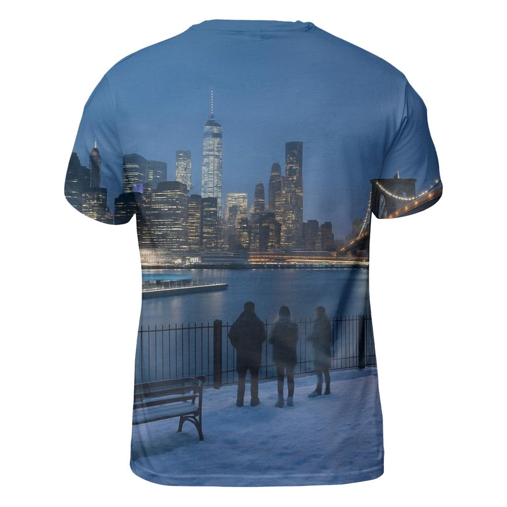 Winter Twilight From Brooklyn Heights Promenade designer pattern shirts