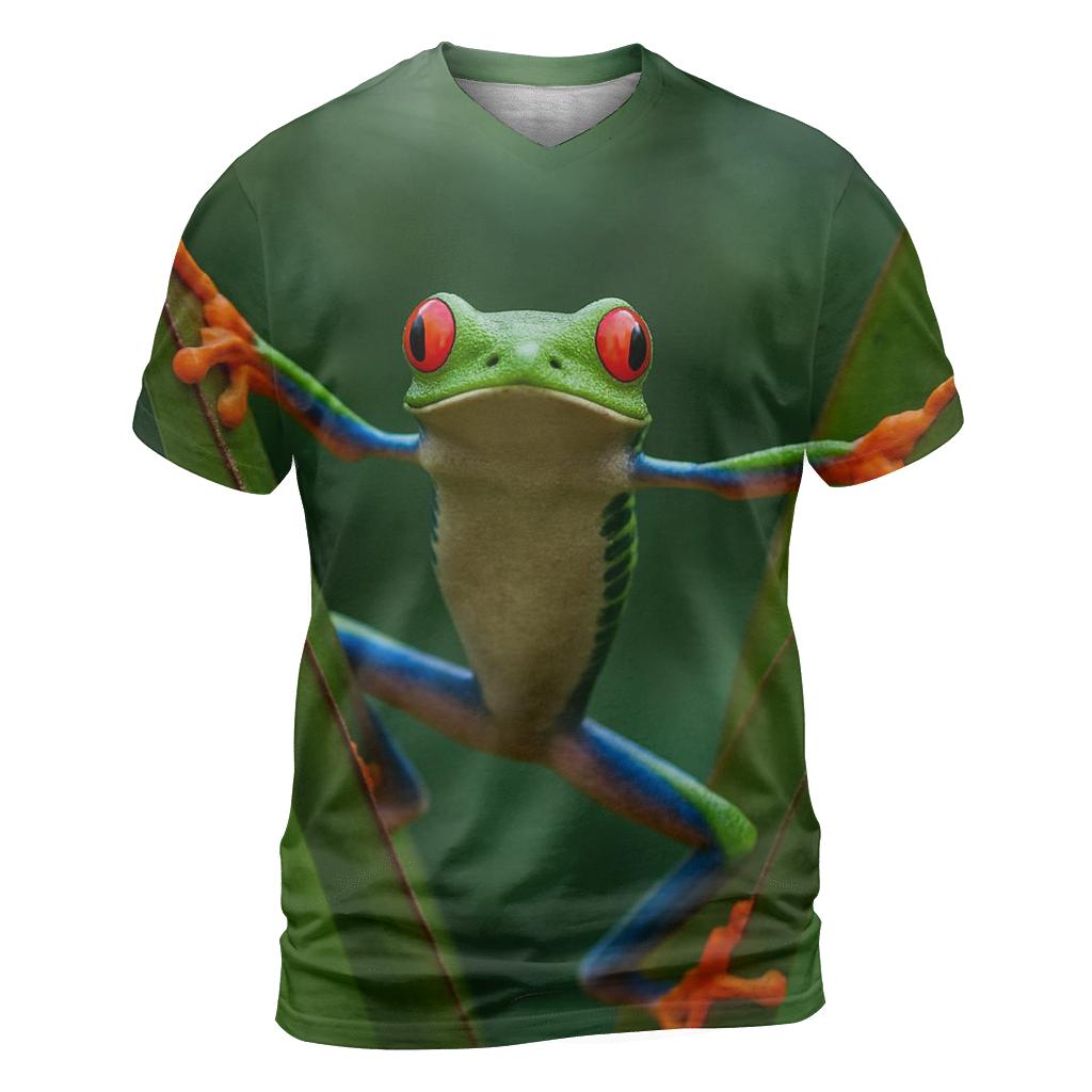 Rainforest Canopy Glide Red Eyed Tree Frog trendy printed shirt styles