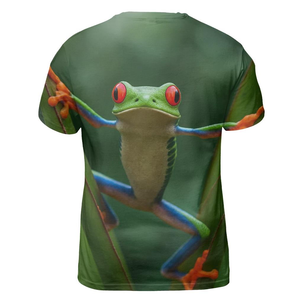 Rainforest Canopy Glide Red Eyed Tree Frog trendy printed shirt styles