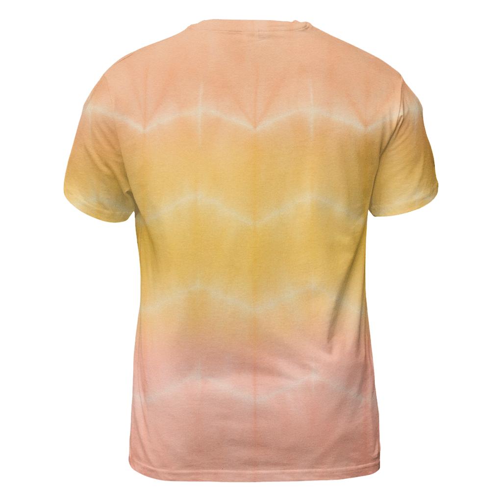 Sunrise Horizon Accordion Stripes vibrant all-over design tees