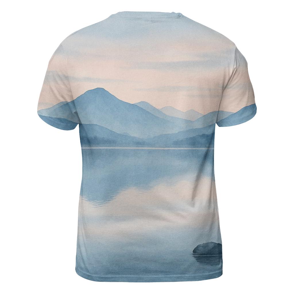 Mountain Mirror Stillness creative print fashion shirts