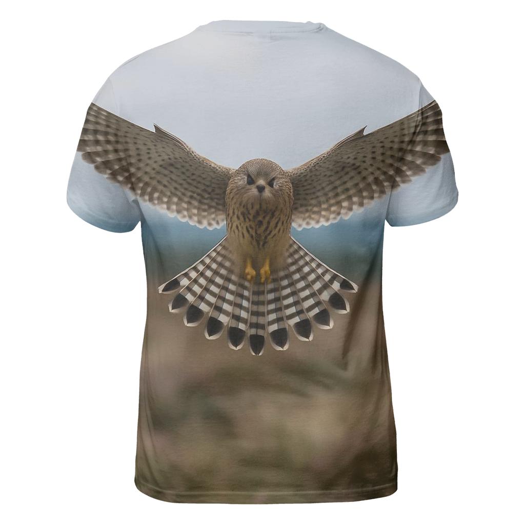 Heathland Hover Eurasian Kestrel designer pattern shirts