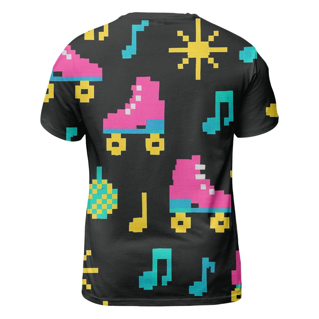 Pixel Roller Disco Icons personalized full print shirts