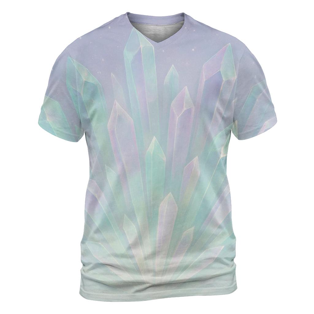 Aurora Crystal Fan artistic all-over print tops