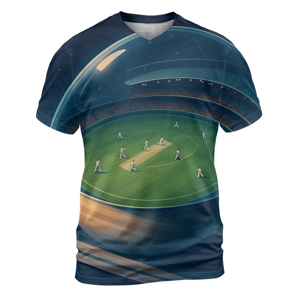 Galactic Cricket Pavilion statement graphic shirts