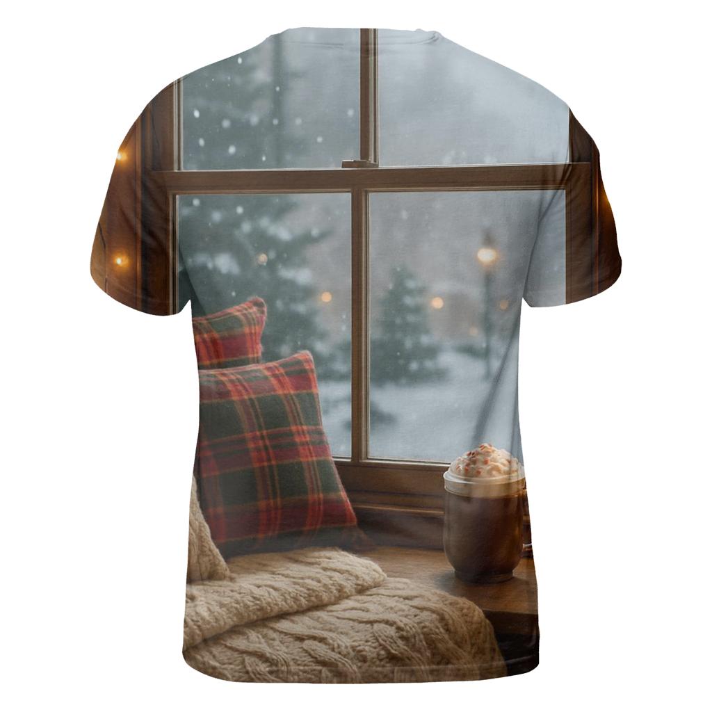 Cozy Window Seat And First Snowfall custom all-over print shirts