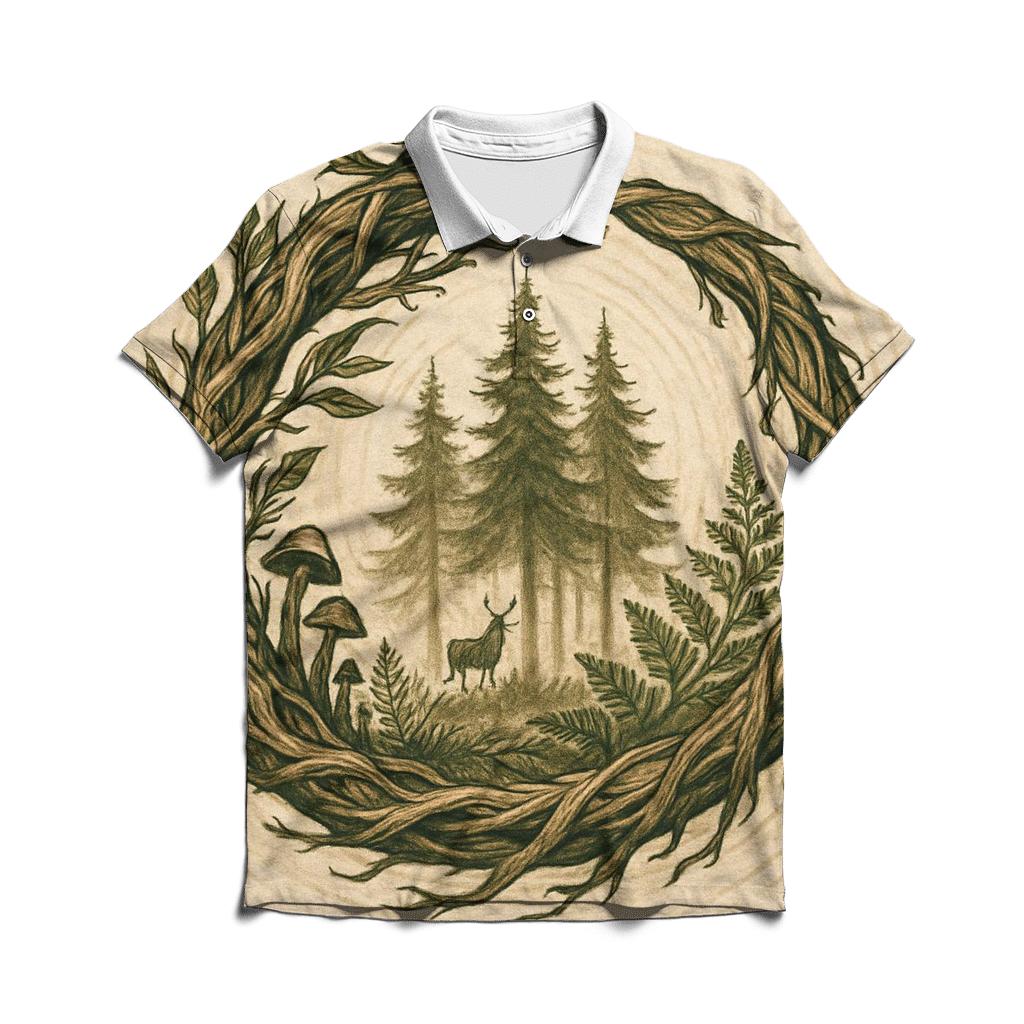 Forest Spirit Ouroboros casual sports polo shirts