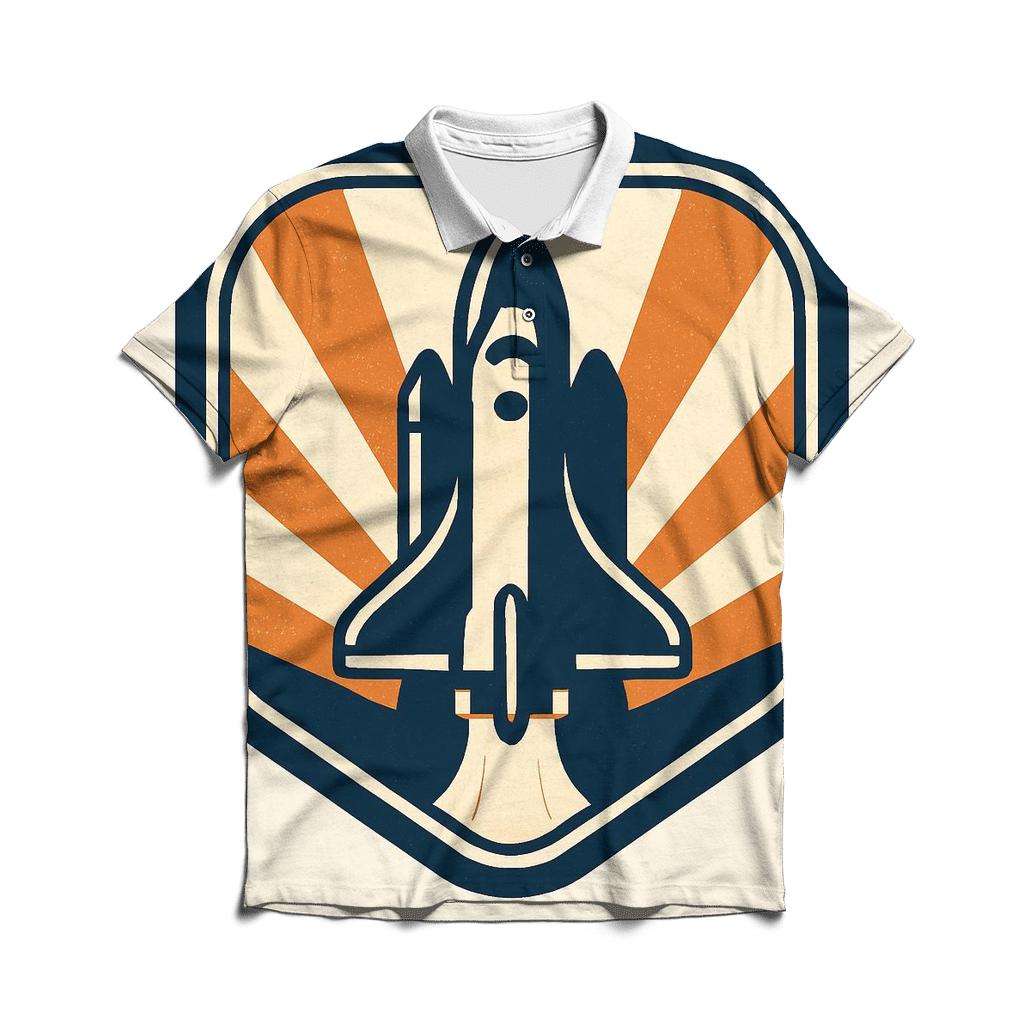 Retro Vector Starship Badge stylish collar polo tees