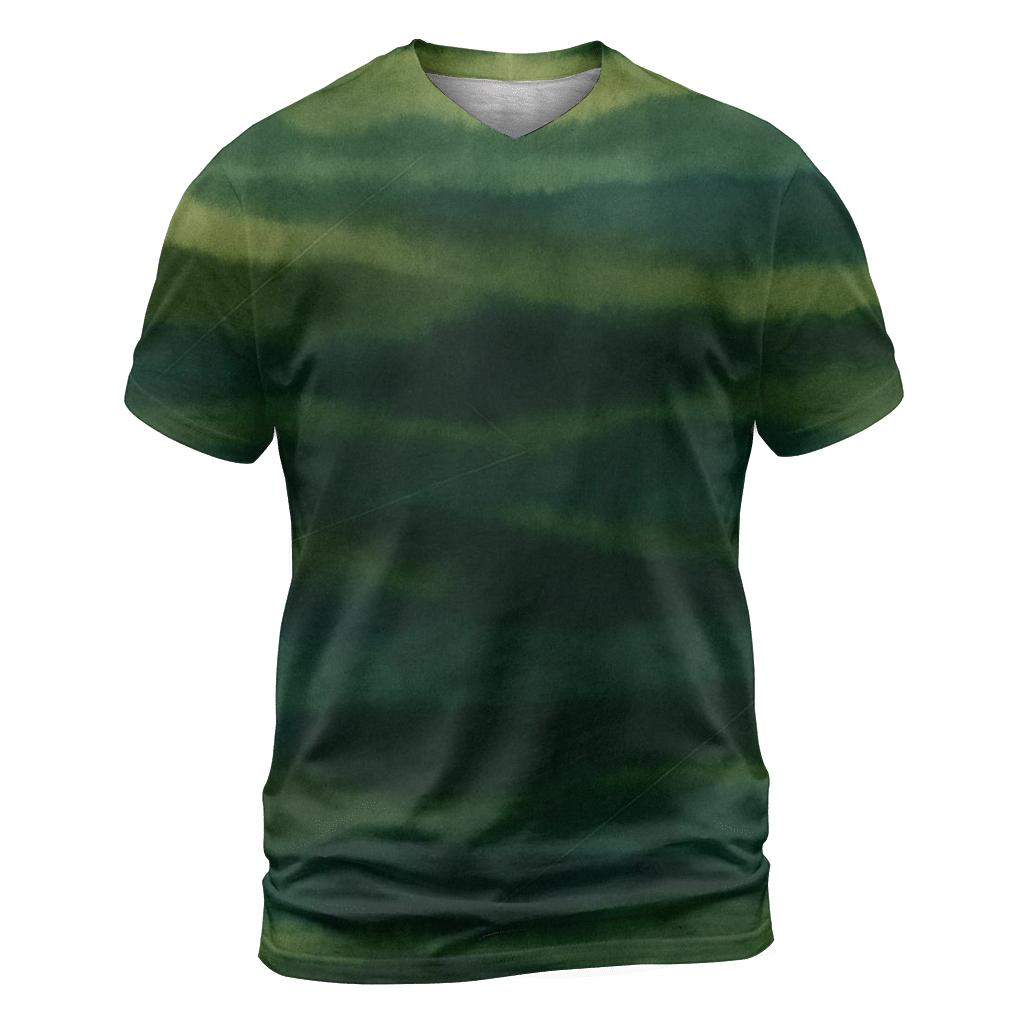 Overdye Forest Ripple Panel artistic all-over print tops