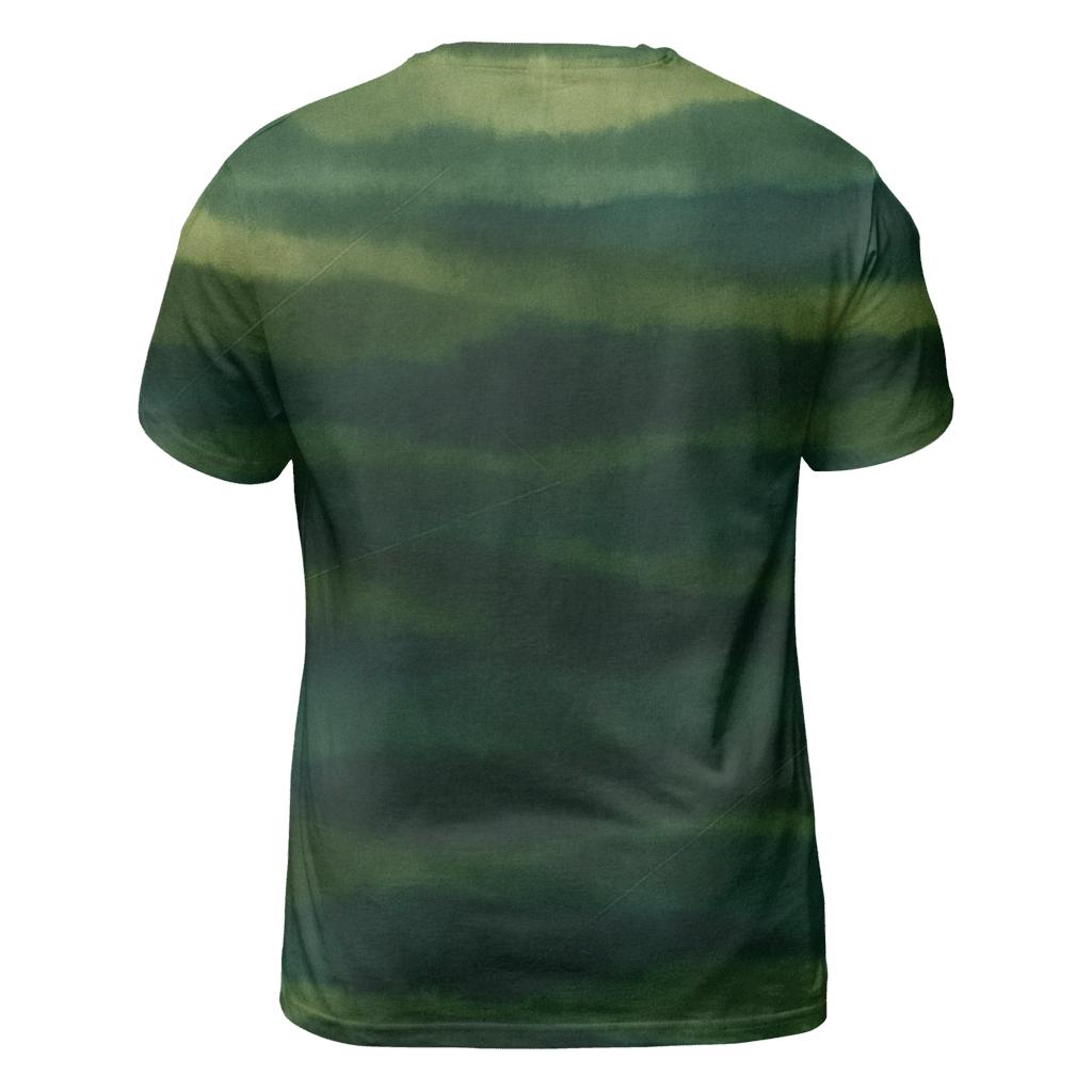 Overdye Forest Ripple Panel artistic all-over print tops