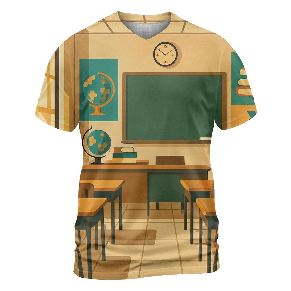 Retro Classroom Chalkboard Daydream vibrant all-over design tees