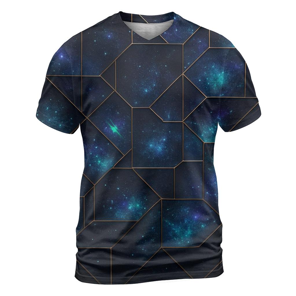 Charcoal Galaxy Grid unique graphic print tees