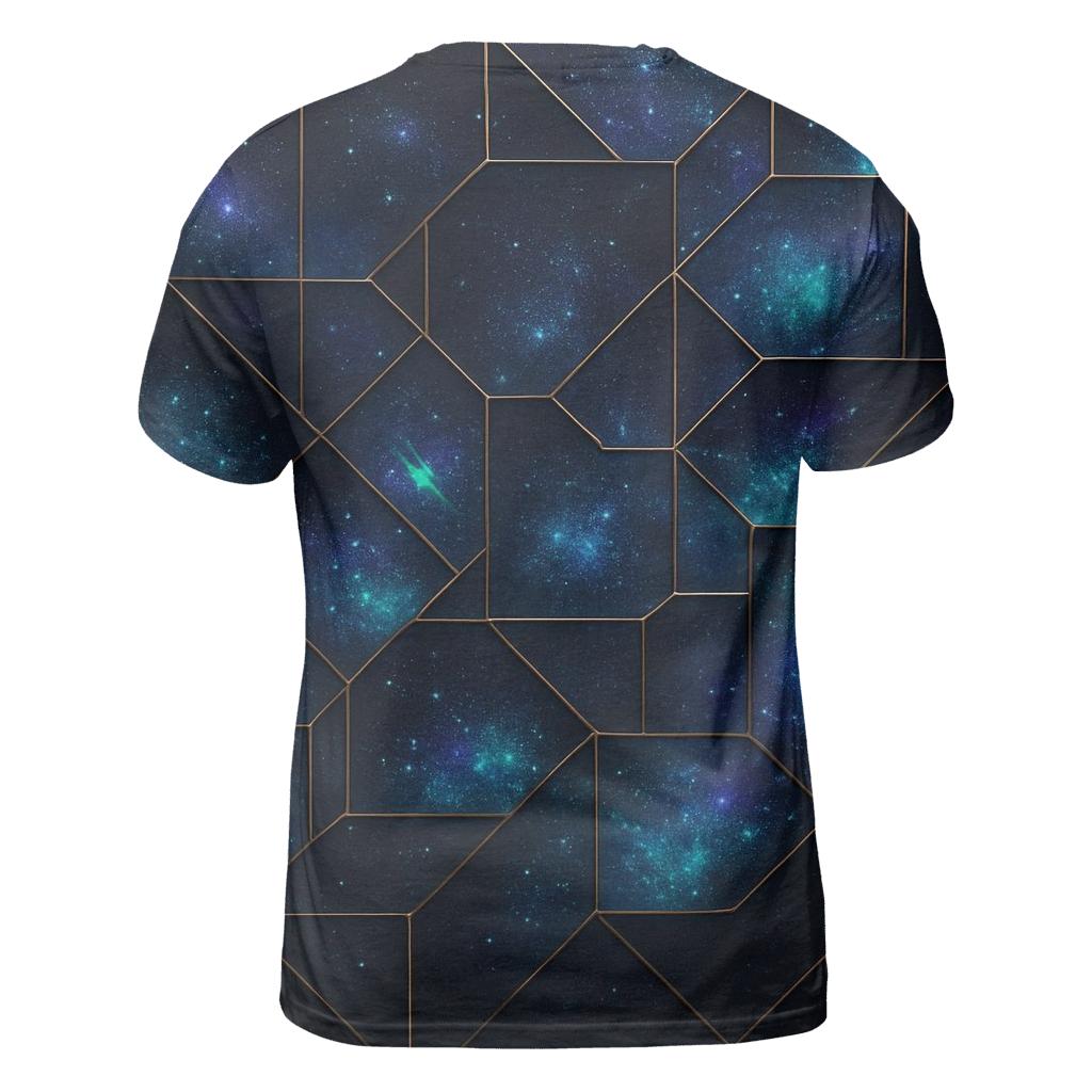 Charcoal Galaxy Grid unique graphic print tees
