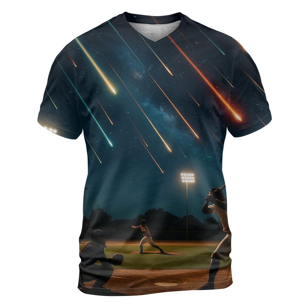Meteor Shower Baseball Night designer pattern shirts