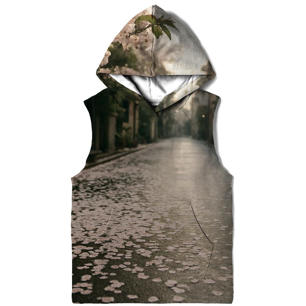 Cherry Blossom Petals On A Tokyo Side Street lightweight hoodies