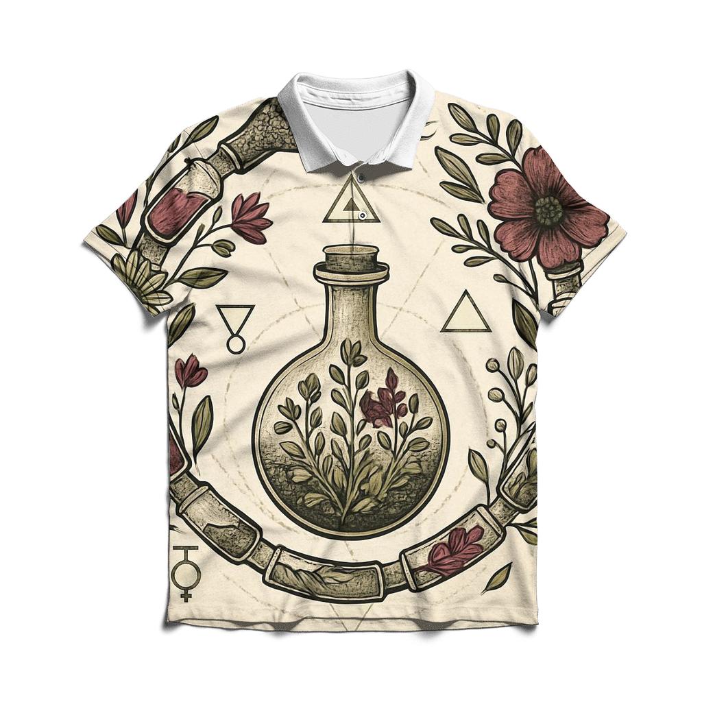 Alchemical Garden Ouroboros premium cotton polo shirts