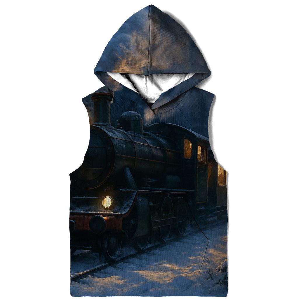 Christmas Train Through The Pine Forest hoodie designs