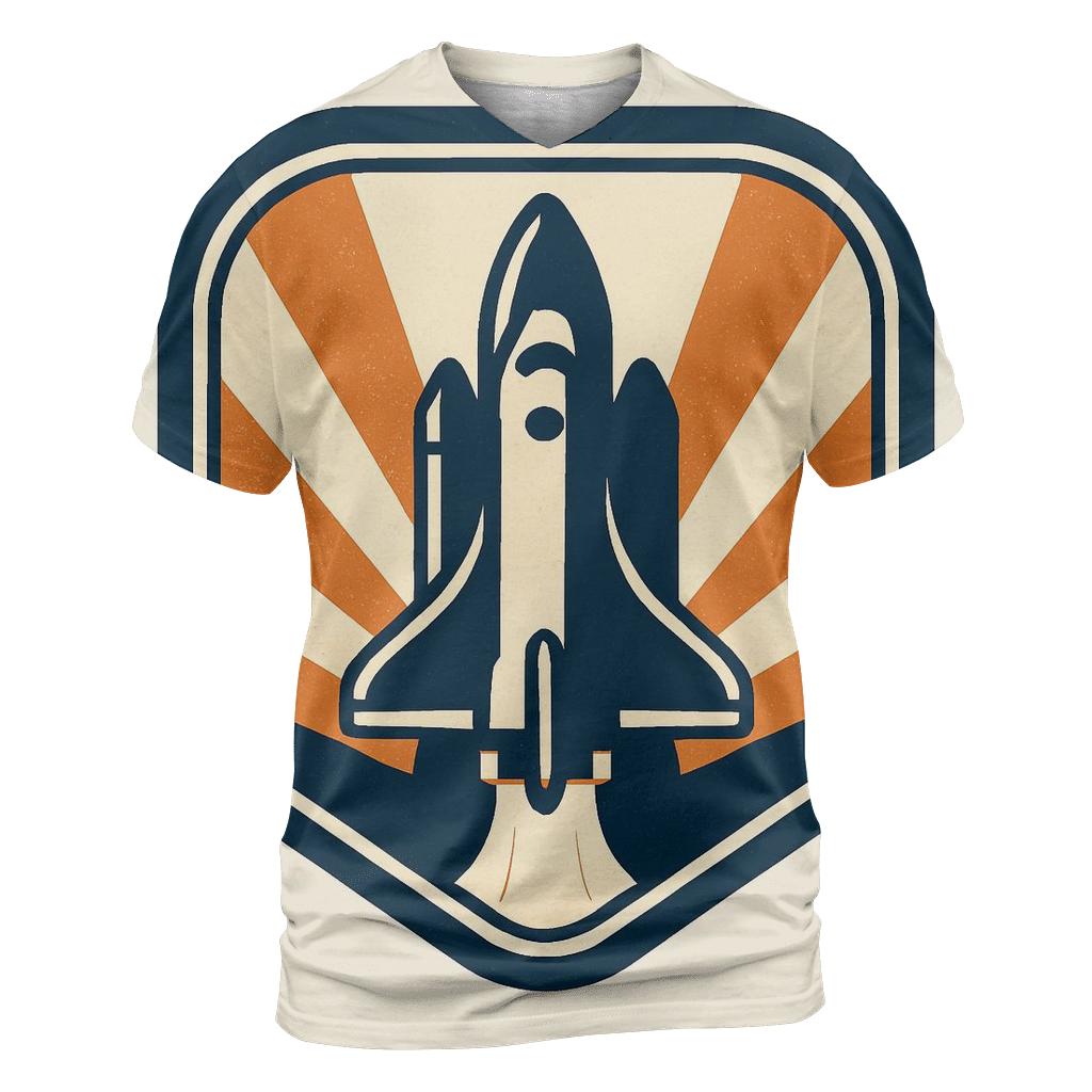 Retro Vector Starship Badge statement graphic shirts