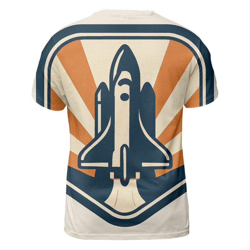 Retro Vector Starship Badge statement graphic shirts